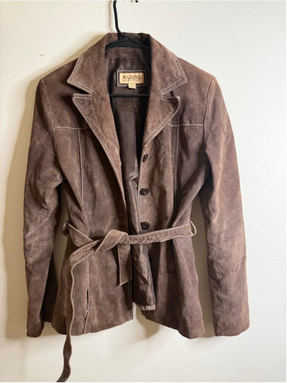 Women's Wilsons Leather Brown Suede Jacket S
